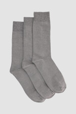 Pack x3 medias bamboo lisas xu Gris melange
