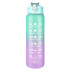 Botella De Agua Deportiva 750ml Motivacional Hidratacion Fit Variante Color Celeste