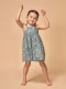 Vestido Talle Alto Con Estampado De Flor Azul Pato