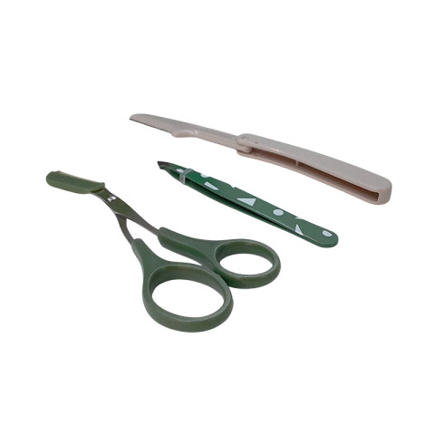 Kit para cejas c/ pinza, tijeras y rasuradora Kit Para Cejas C/ Pinza, Tijeras Y Rasuradora