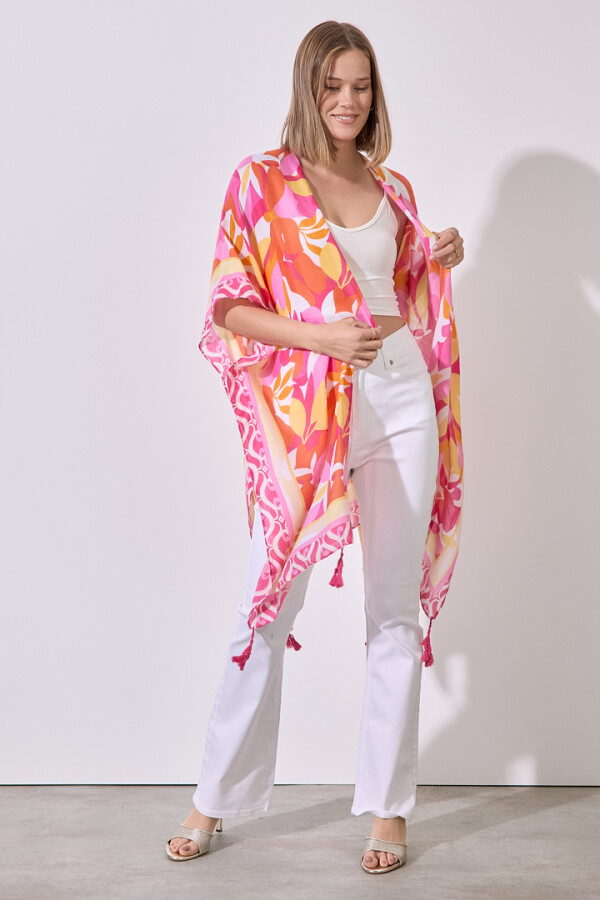 Kimono Printed MULTI/FUCSIA