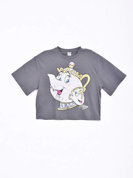 REMERA POTTS AND CHIP GRIS OSCURO