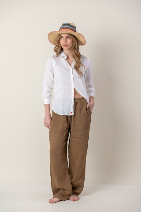 Camisa de dama lino Blanco