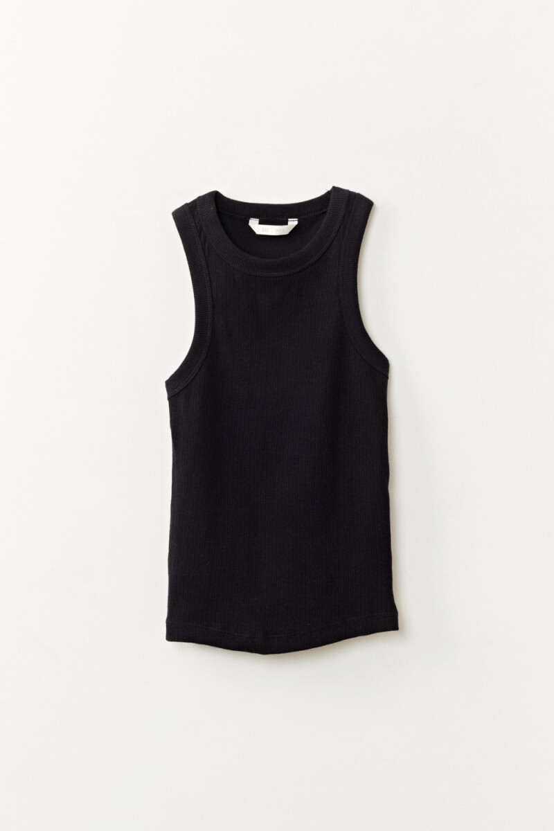Musculosa rib Negra