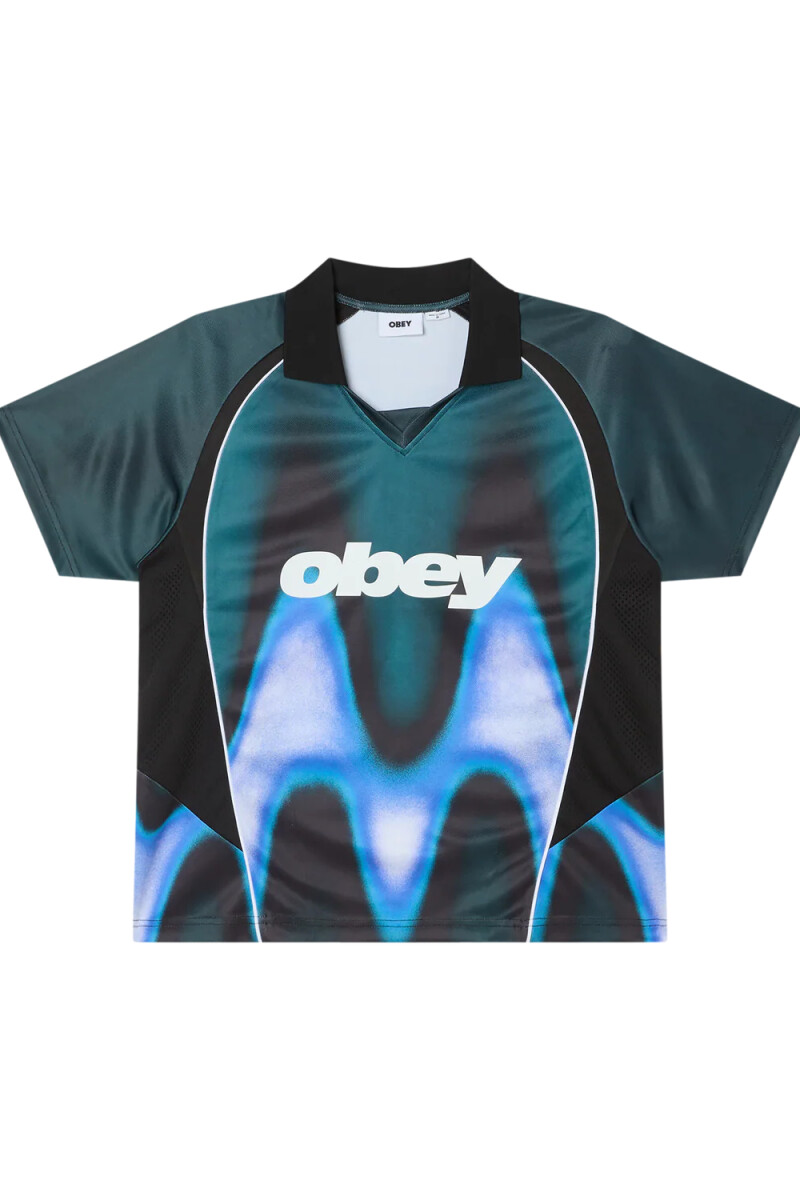 OBEY BLURRED SOCCER JERSEY Azul