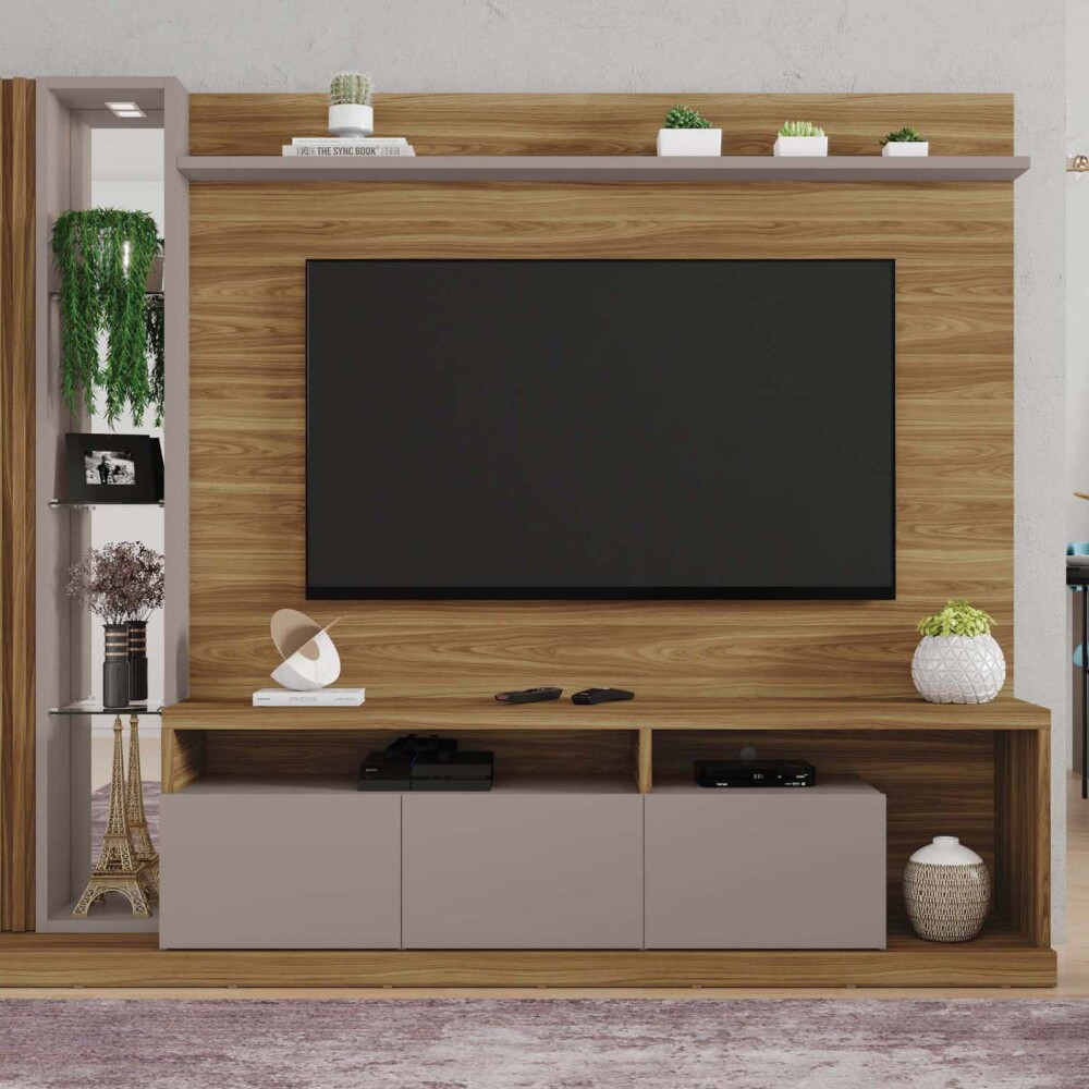 MODULAR PARA TV MDP MARRON CACAO MIEL