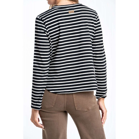 Remera Rayada Algodón Negro