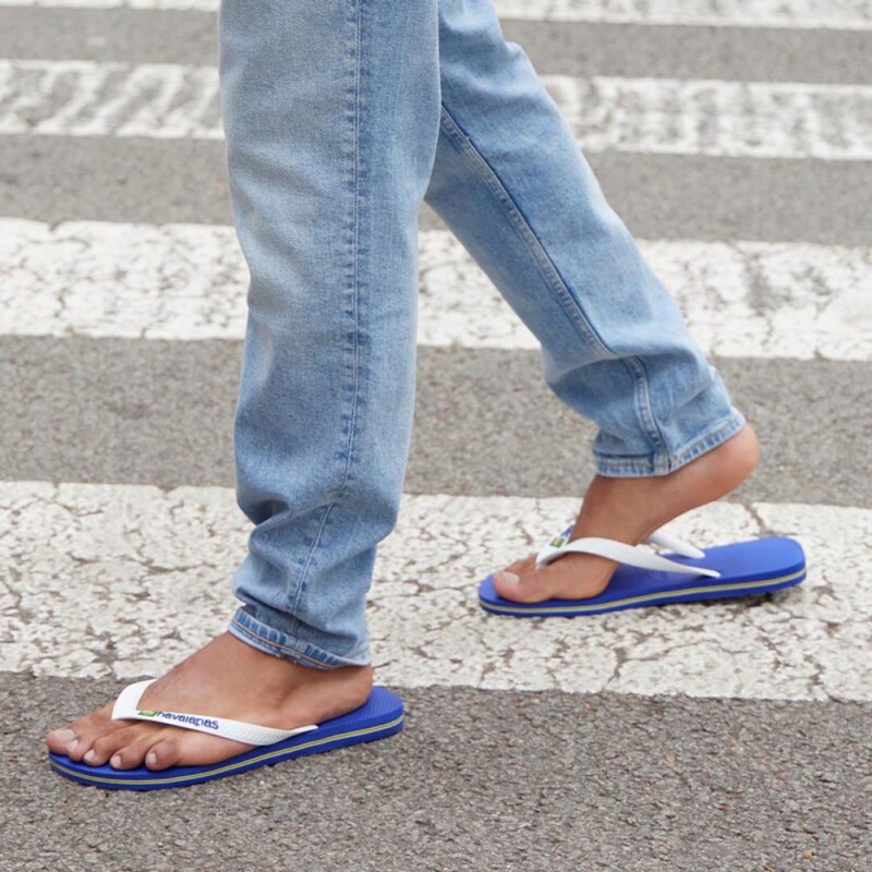 Sandalias Havaianas Brasil Logo Hombre Azul Naval