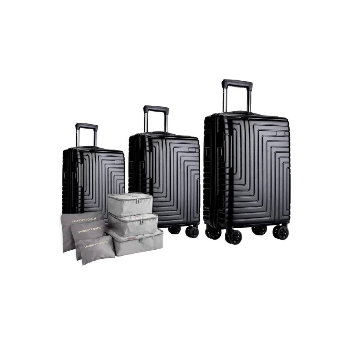 Set de 3 Valijas de Mano Rígidas - Negro 