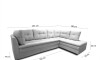 Sillon 3 cuerpos con Chaise - Coimbra Izquierdo Gris