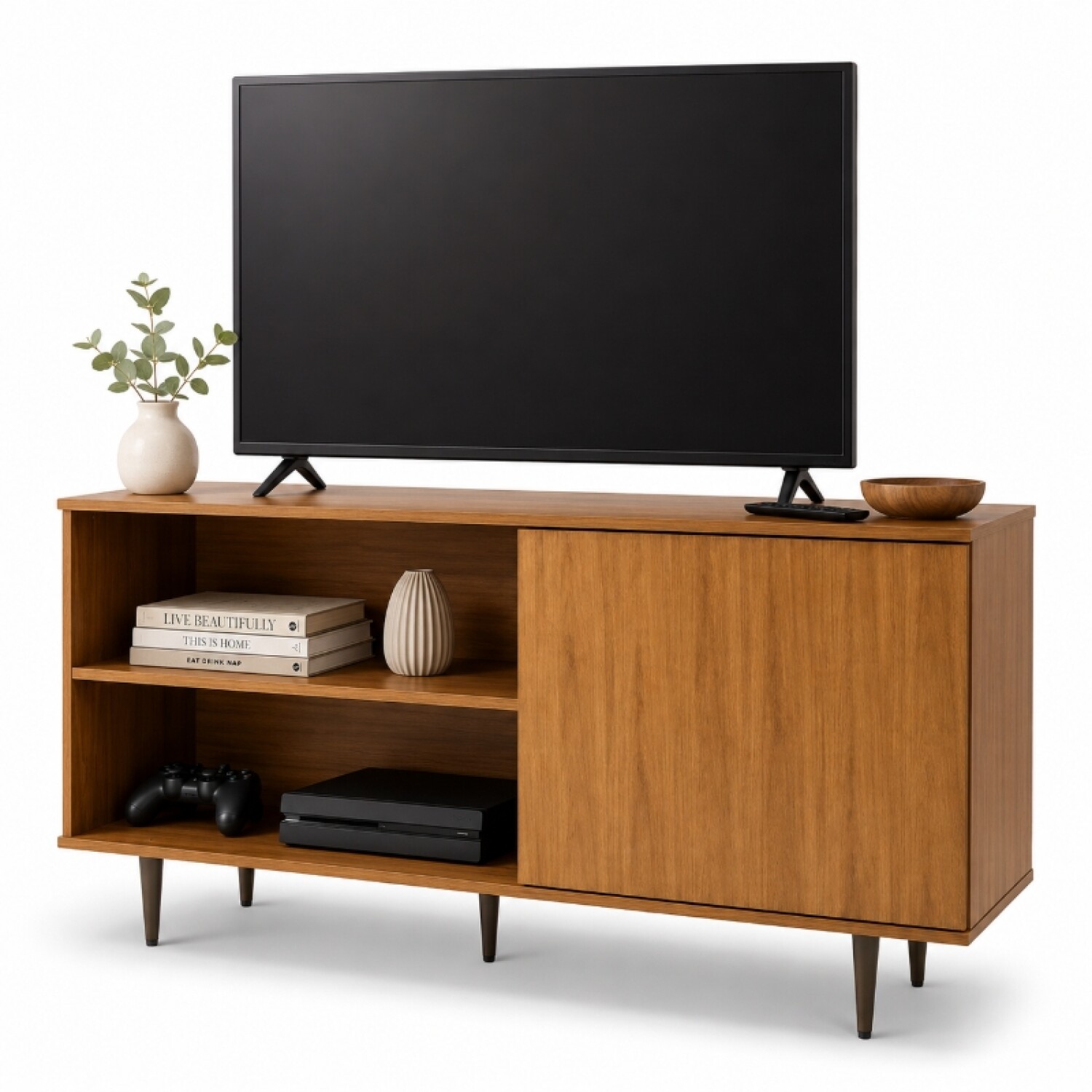 Padua Rear Rack Mueble Rack de Tv PADUA de Piso con Puerta y Estantes 136 cm de Ancho ...