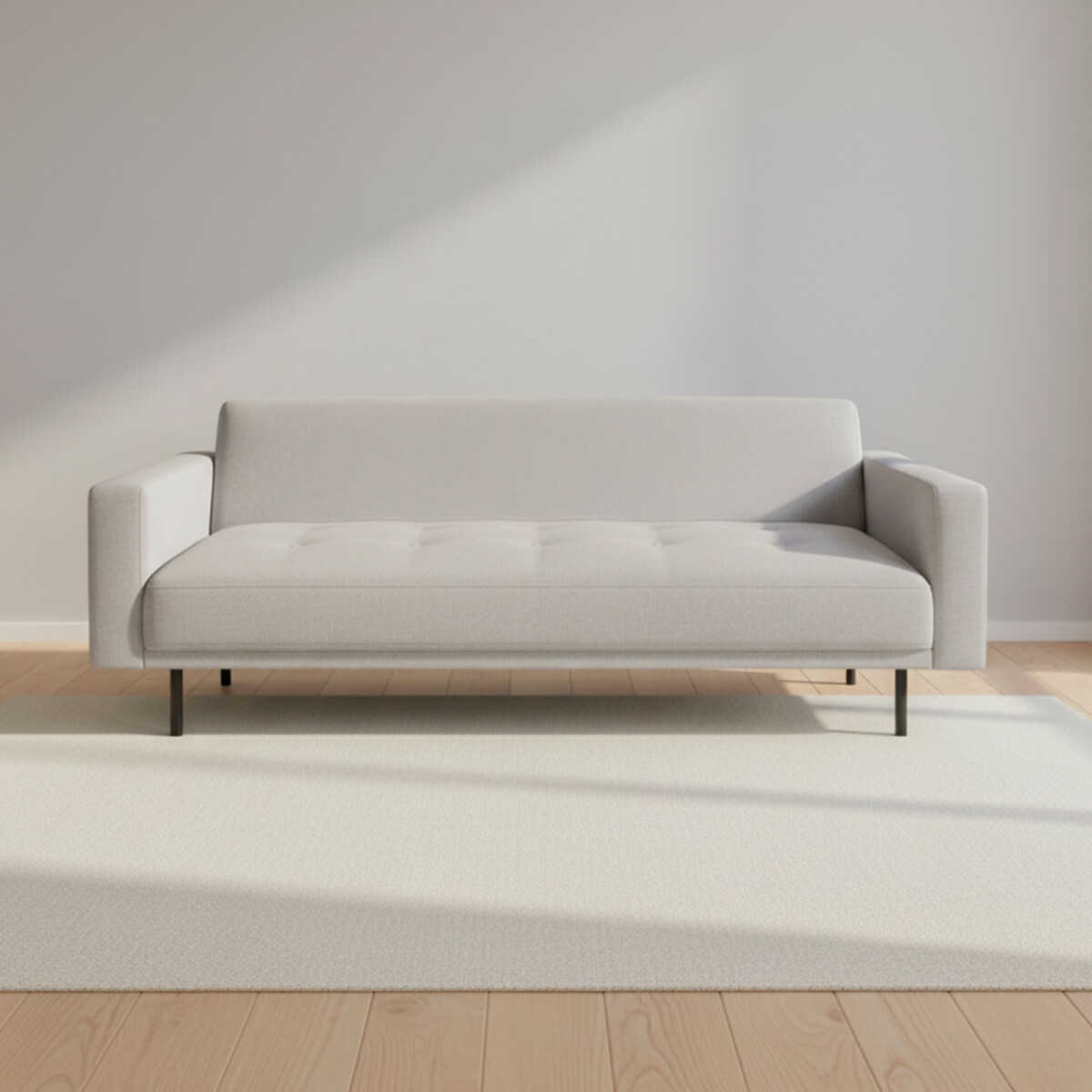 SOFÁ CAMA - 2 CUERPOS TELA GRIS HUGO 