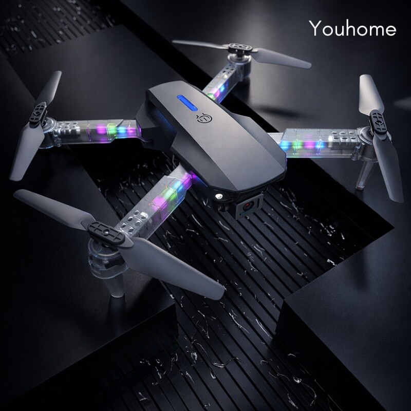 Drone Plegable Camara 480p Luces Led Estuche Control Remoto Negro Drone Plegable Camara 480p Luces Led Estuche Control Remoto Negro