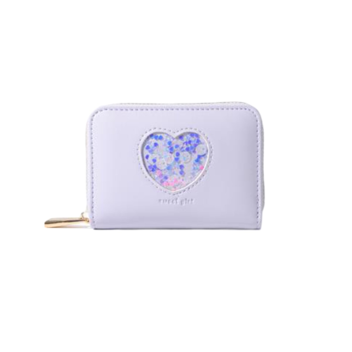 Monedero glitter corazón - violeta 