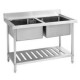 Mesa 120 cm con doble pileta Flamemax Mesa 120 cm con doble pileta Flamemax