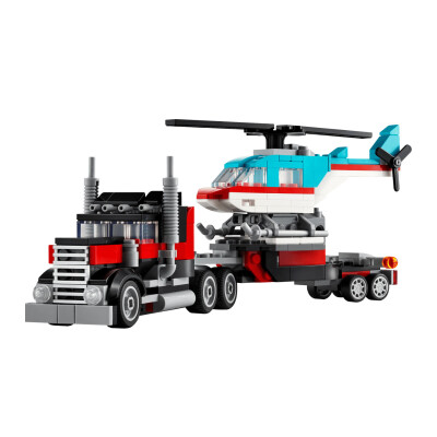 Camión Plataforma con Helicóptero Lego Camión Plataforma con Helicóptero Lego