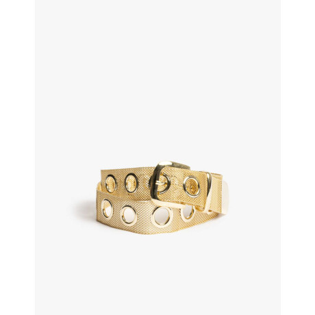 Cinturón Con Arandelas Dorado