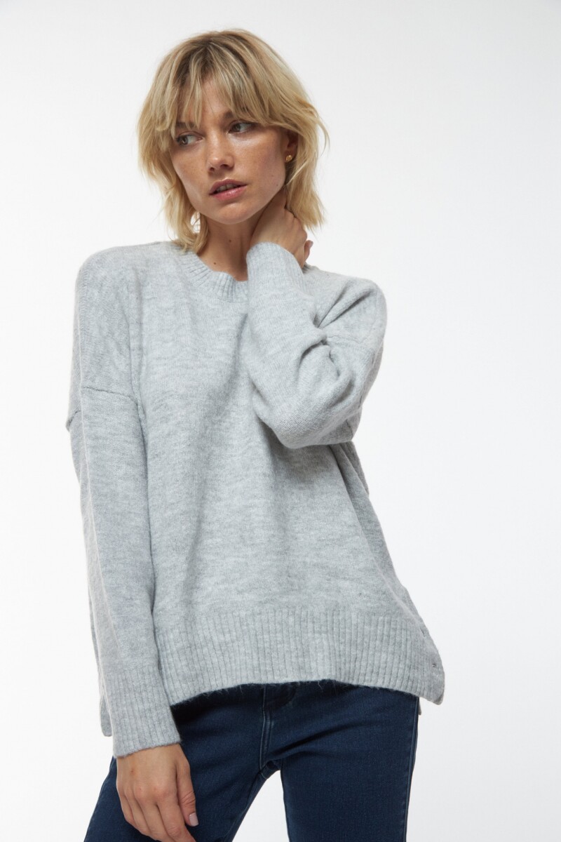 Sweater con botones gris
