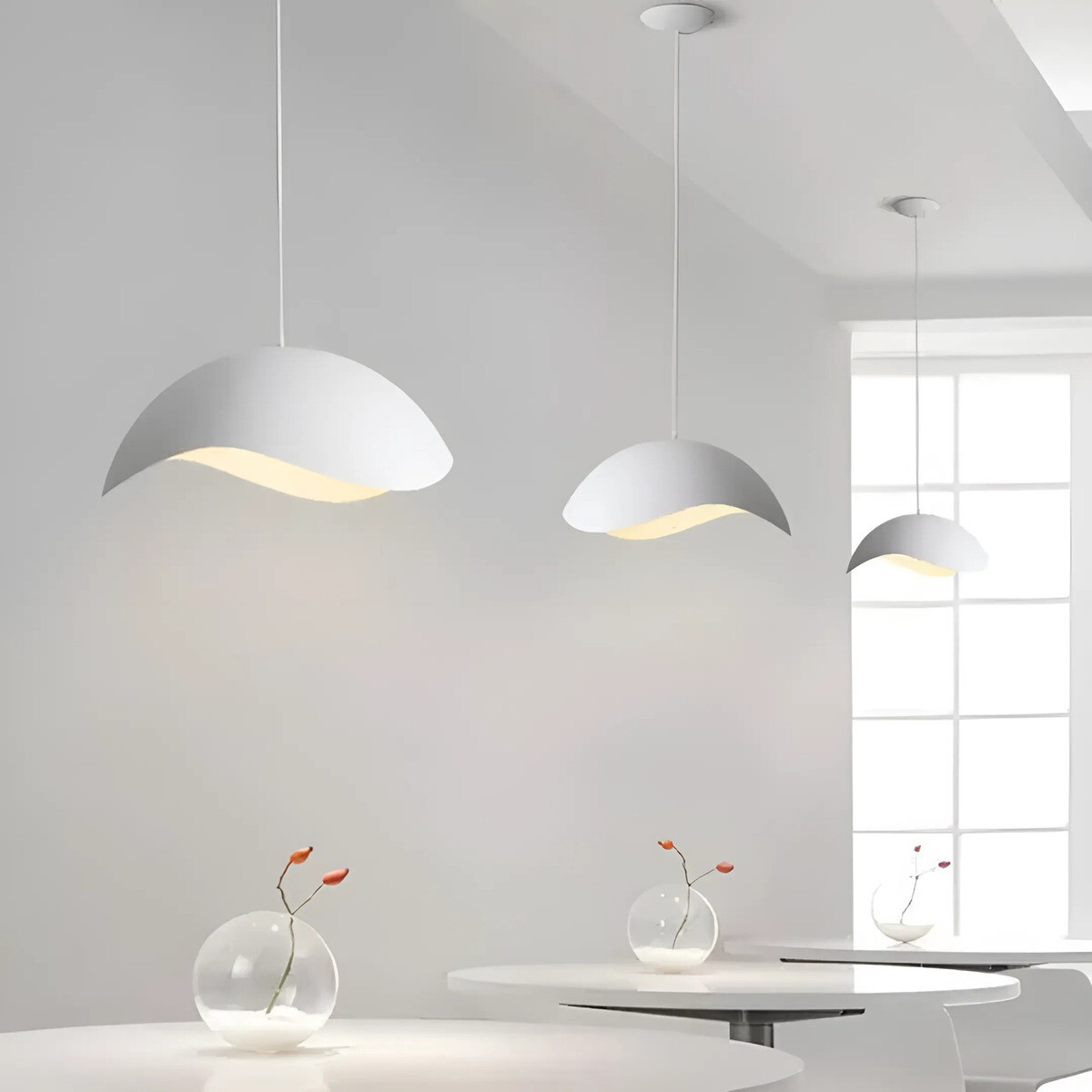 Lampara Colgante Moderna Nordica Daly Bosco - Blanco 