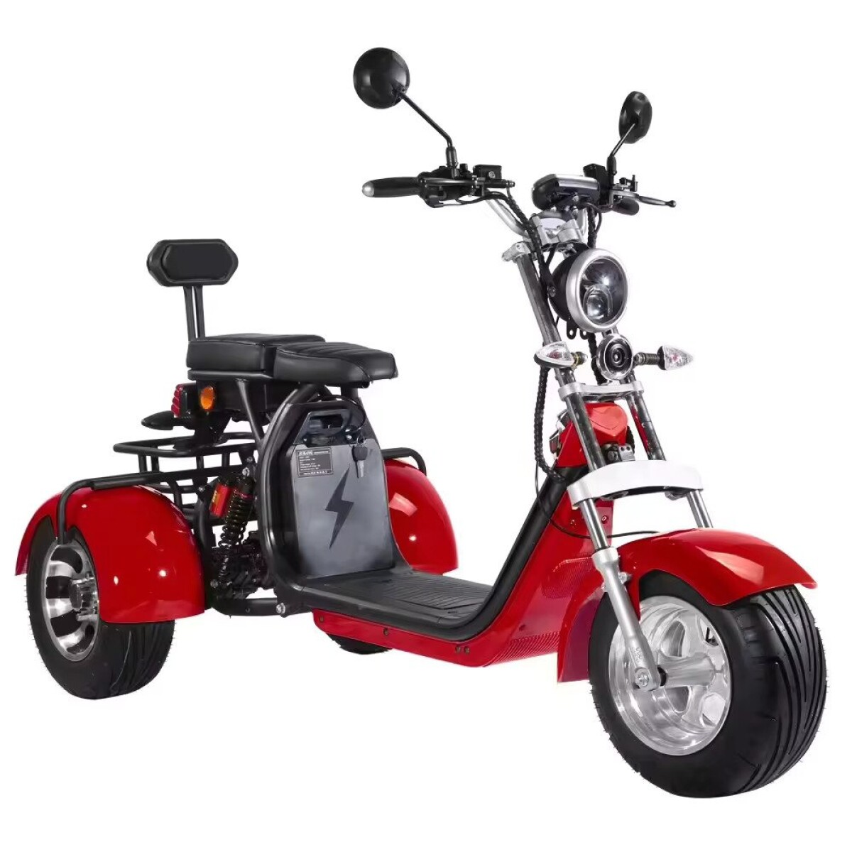 Moto Triciclo Electrico Gogreen Trike 2000W 20Ah 40km Bateri - Variante Color Rojo 