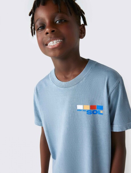 CAMISETAS INFANTIL CON ESTAMPA AZUL