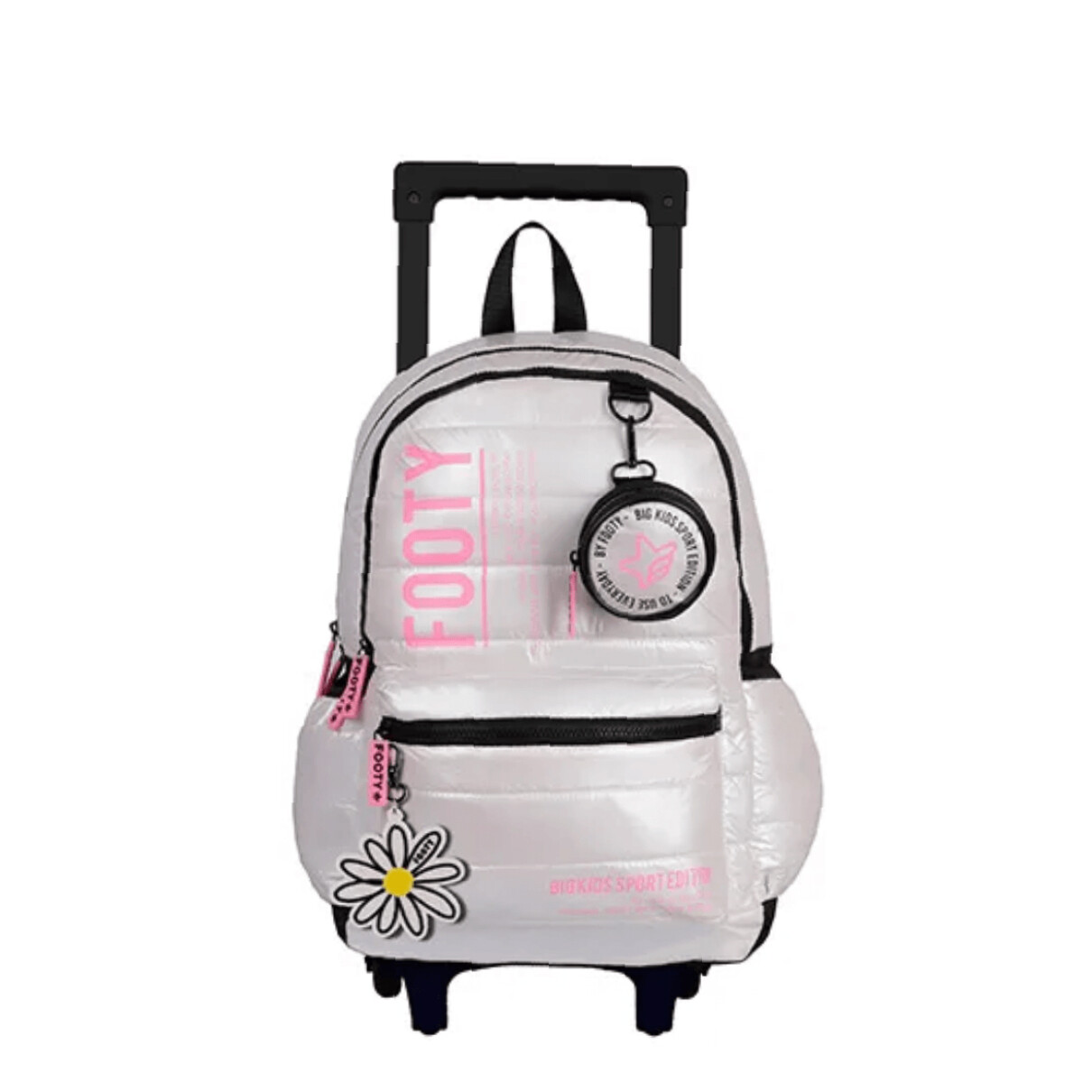 Mochila Footy Big Sport 18" CARRO con monedero - Blanco Perla 