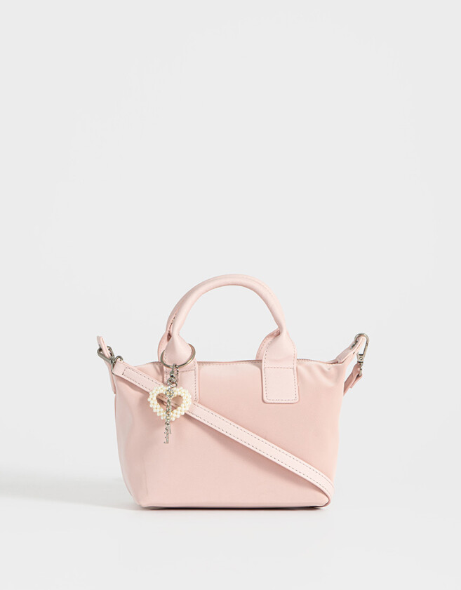 City Clasico Cartera City Con Charm De Perlas - Rosa Viejo