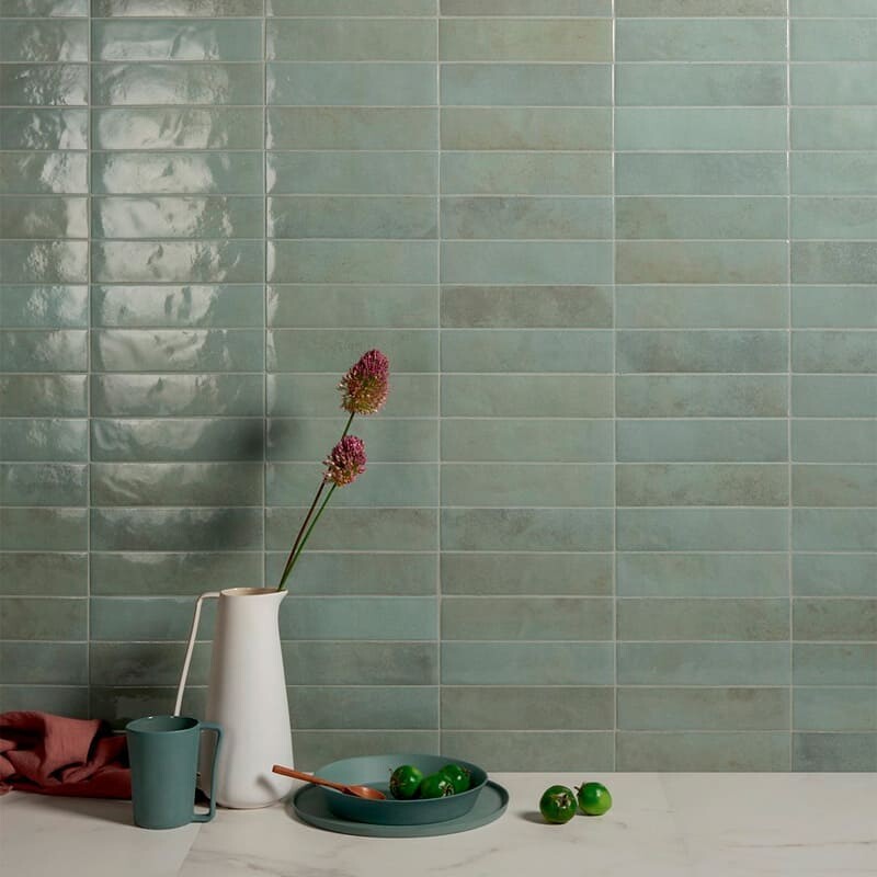 Azulejos adhesivos para cocina baño 10uds Verde claro