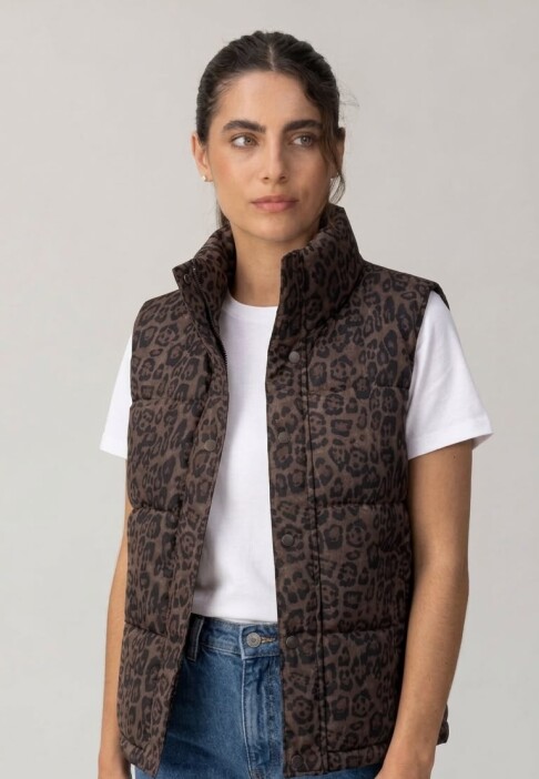 chaleco Print Puffer CHOCOLATE