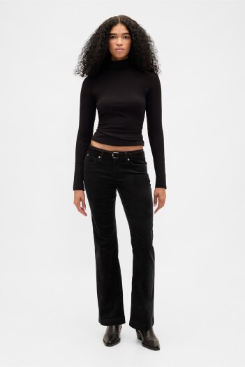 Jean Long And Lean Pana Mujer Black Cord F11
