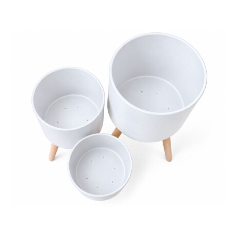 Set de macetas Concret Blanco
