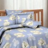 Acolchado Cotton Flor Zyporah en microfibra camita 145x100cm Celeste