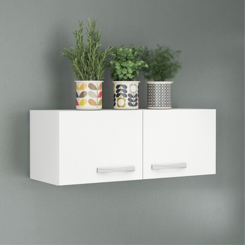 [ OUTLET ] Mueble Aereo de 2 puertas s/estante interior natural 80x29x30cm Blanco [ OUTLET ] Mueble Aereo de 2 puertas s/estante interior natural 80x29x30cm Blanco