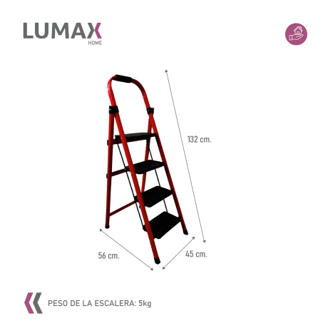 Escalera Tijera 4 Escalones De metal/plastico Rojo/Negro
