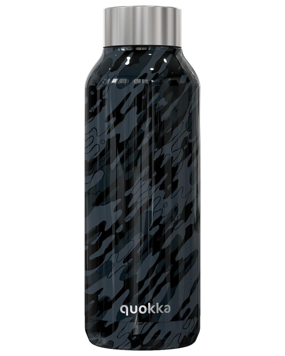 Botella térmica en acero inoxidable Quokka Solid 510ml - NEGRO CAMO 
