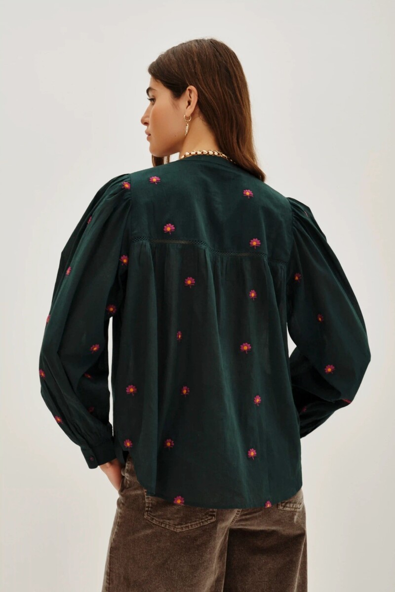Camisa Maru Embro Verde