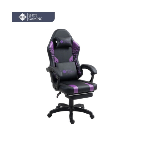 Silla Gamer Shot Gaming Shadow con reposapiés Negro y Violet Silla Gamer Shot Gaming Shadow con reposapiés Negro y Violet