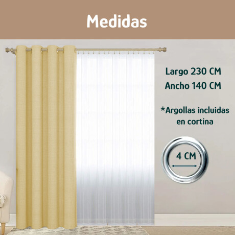 Set x2 Cortina Blackout 140x230 Cm Living Dormitorio Beige Piedra