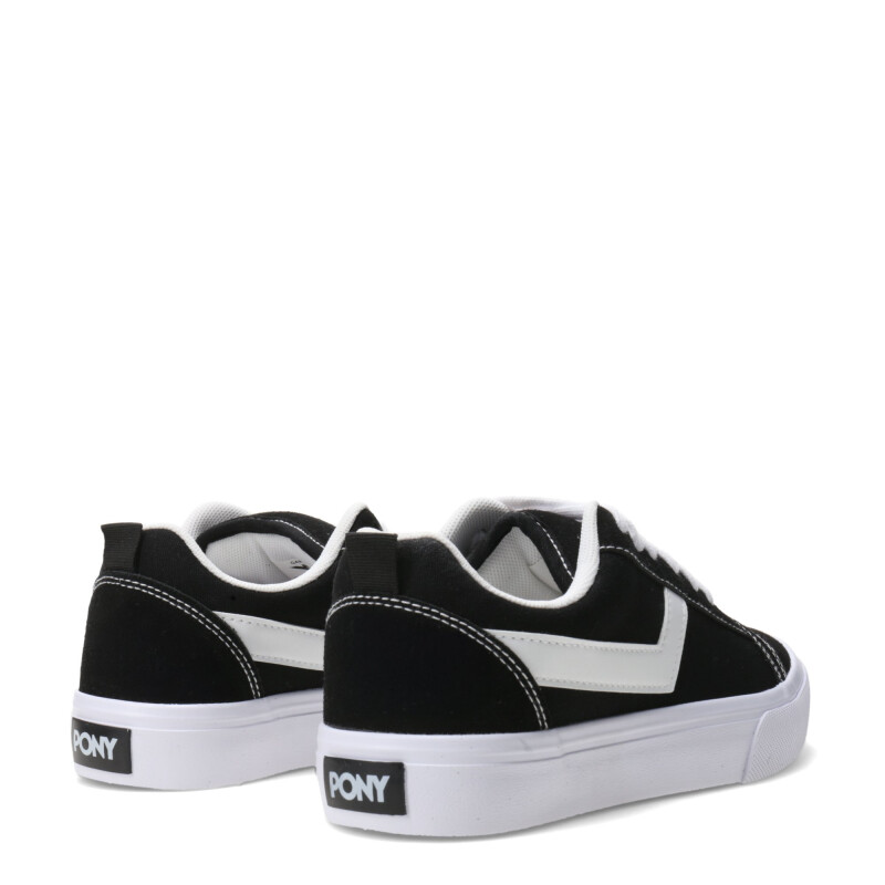 Championes Unisex PONY Casual Lona Gamuza Negro - Blanco