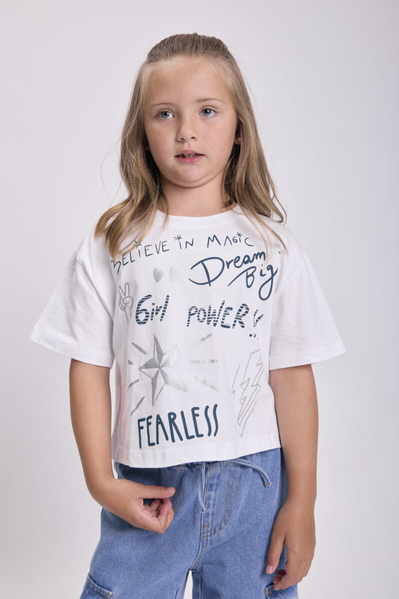 Remera crop - Estampa Power Crudo 