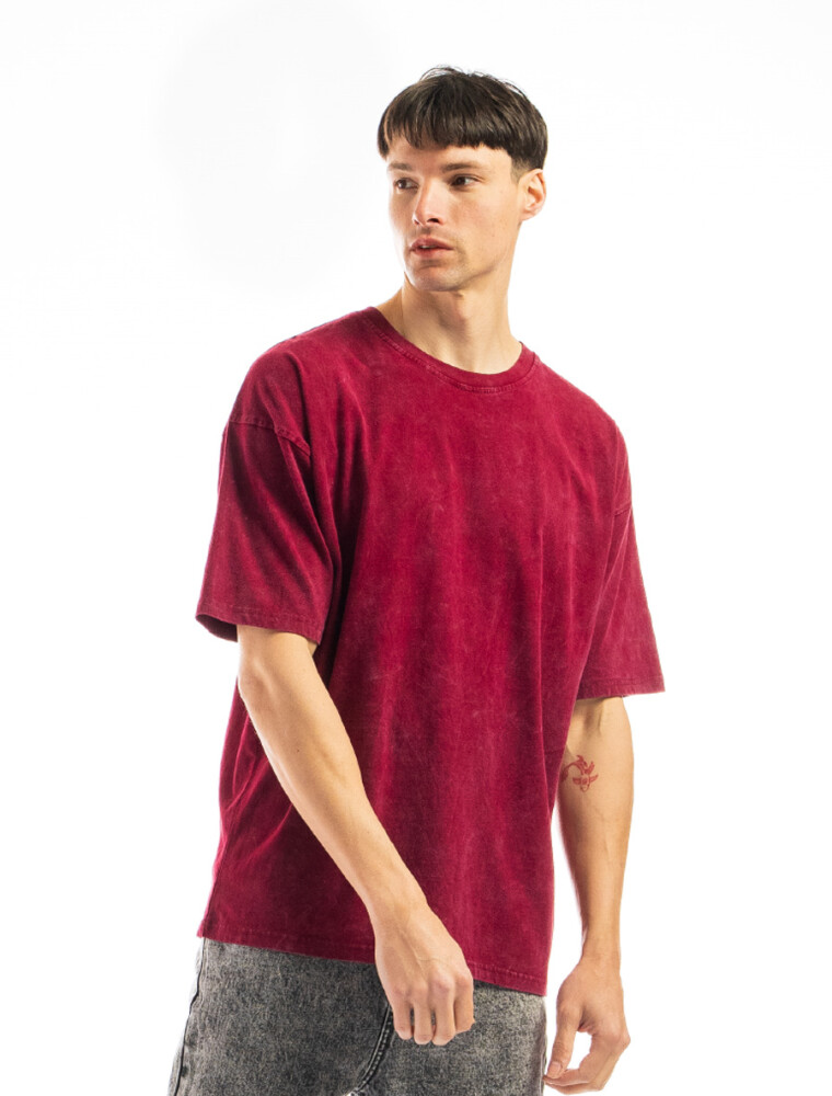 Remera Algodón Oversized Bordo