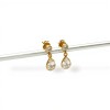 Caravanas colgantes Gotas de oro - Oro bajo -Zirconia - CA8067 conpiedra