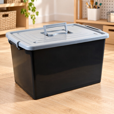 Caja organizadora 50 lts NEGRO Y GRIS