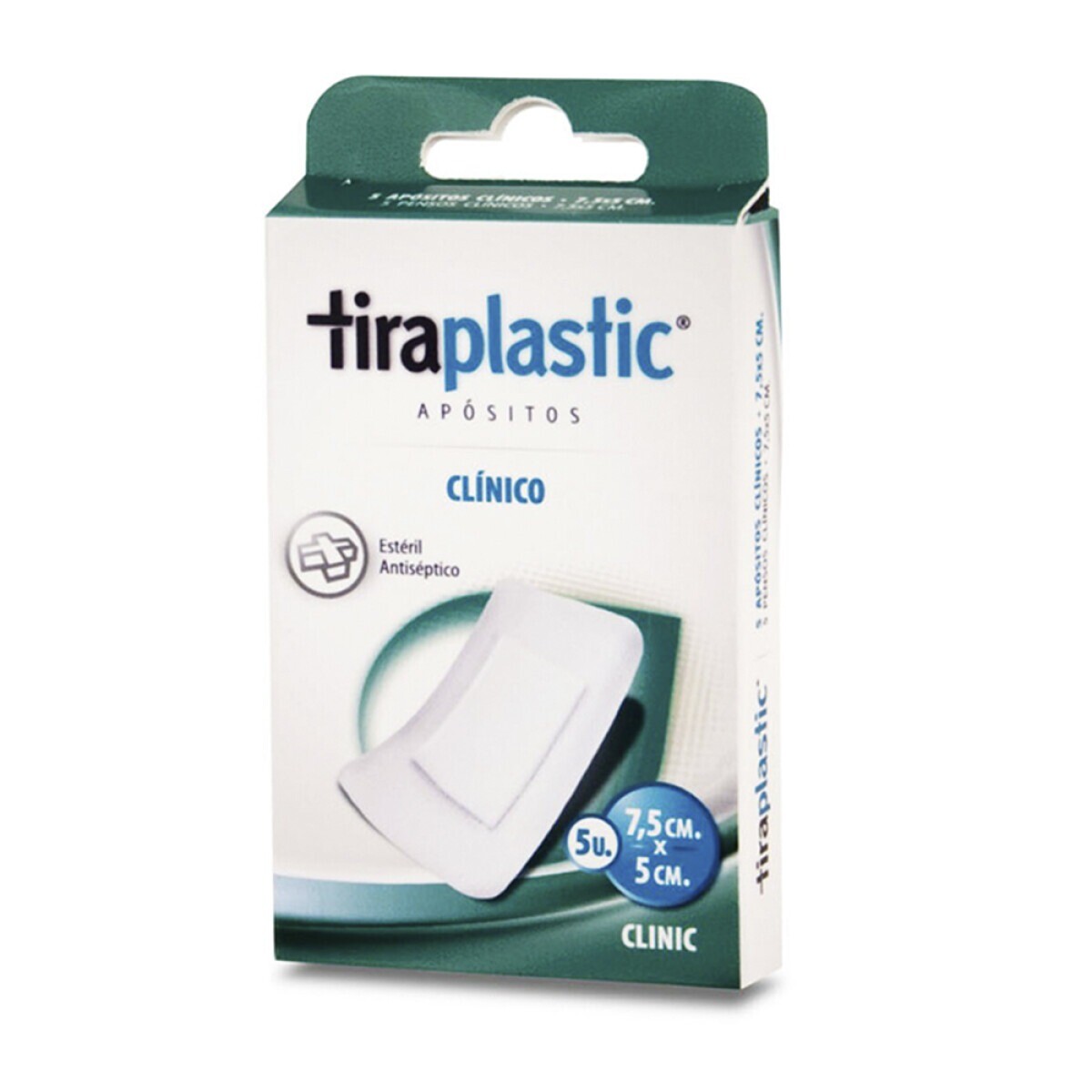 Tiraplastic clínico curitas hipoalergénico 7,5cmx5cm 5U 