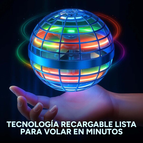Bola Voladora Magica C/ Luces Spinner Drone Boomerang Color Azul