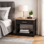 MESA DE LUZ NEGRO MIEL