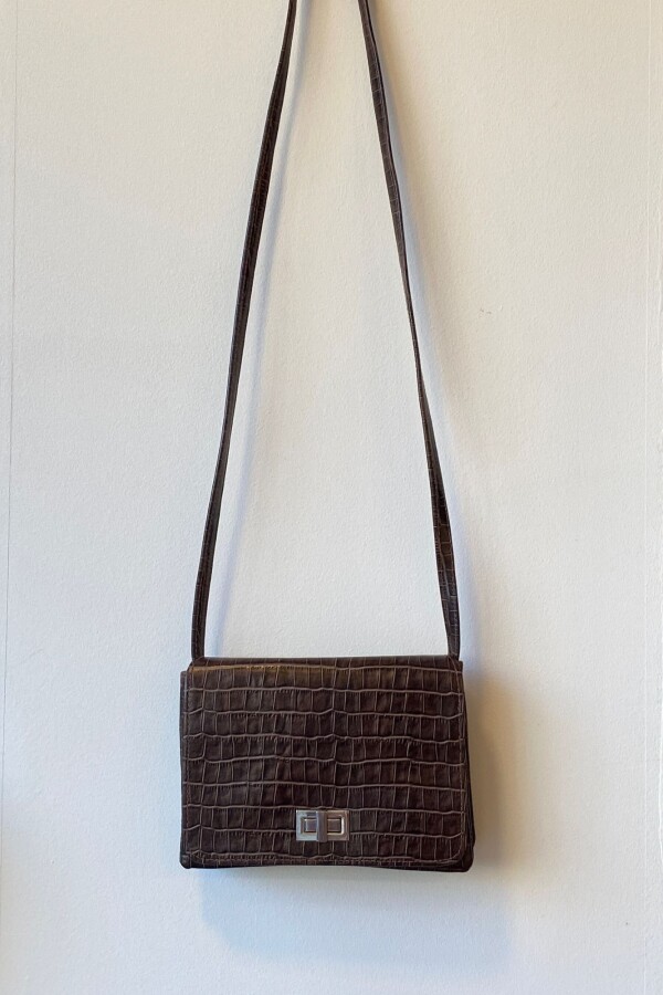 Cartera Gala Crocco Chocolate