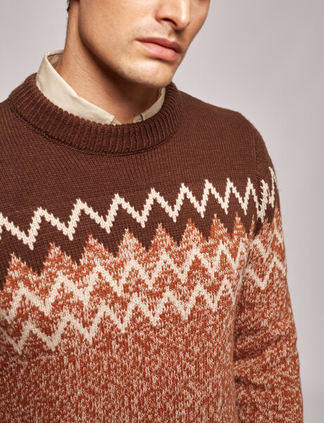 Sweater Jacquard marron