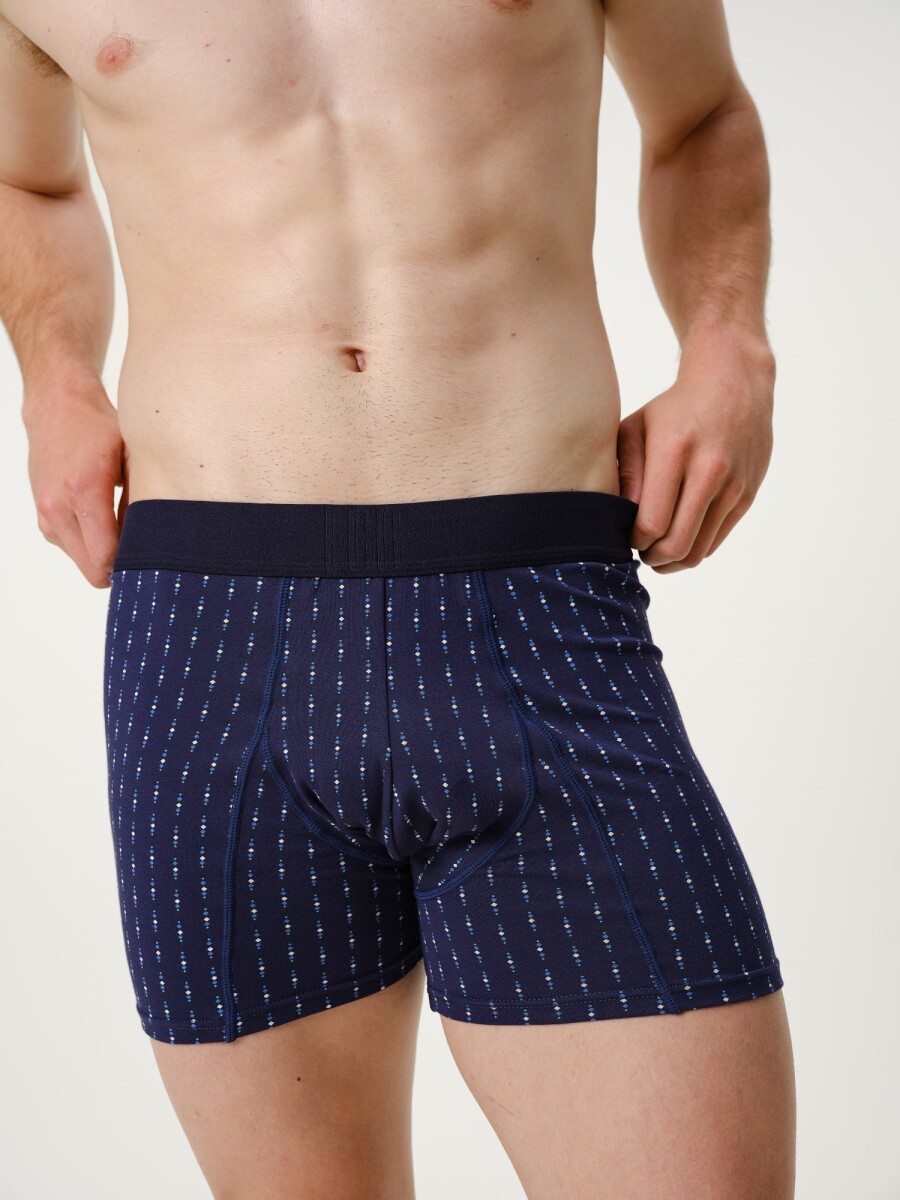 Boxer Algodón - Azul Rombos 