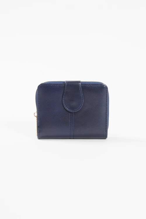 Billetera monedero con flap azul